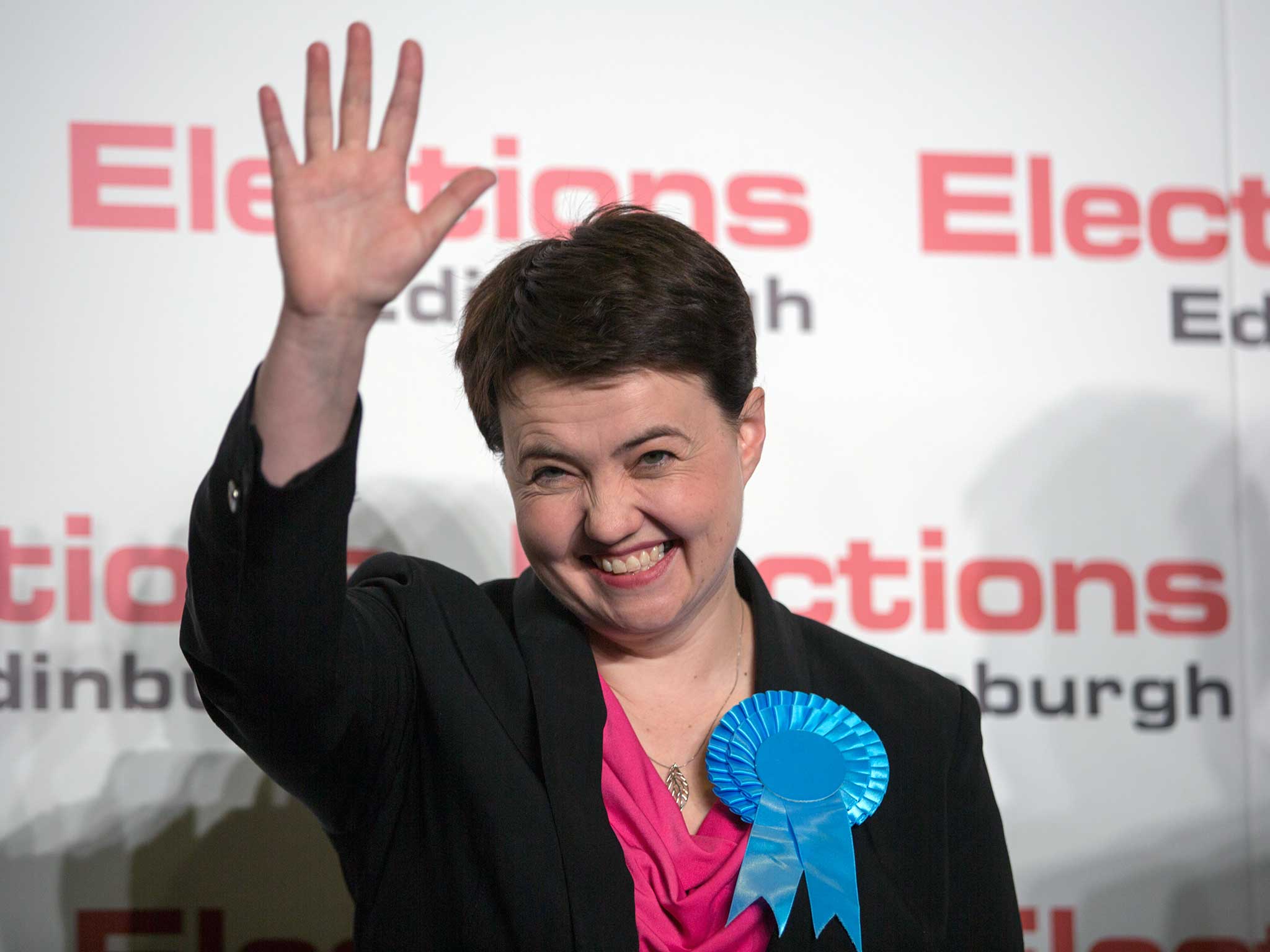 Scottish Conservative Leader Ruth Davidson celebrates being elected Conservative MSP for Edinburgh Central at the Royal Highland Centre, Ingliston