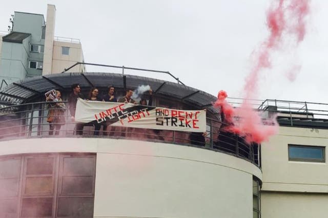 Students at Goldsmiths, pictured, take part in a protest over soaring rent costs (credit: Eva Crossan Jory)