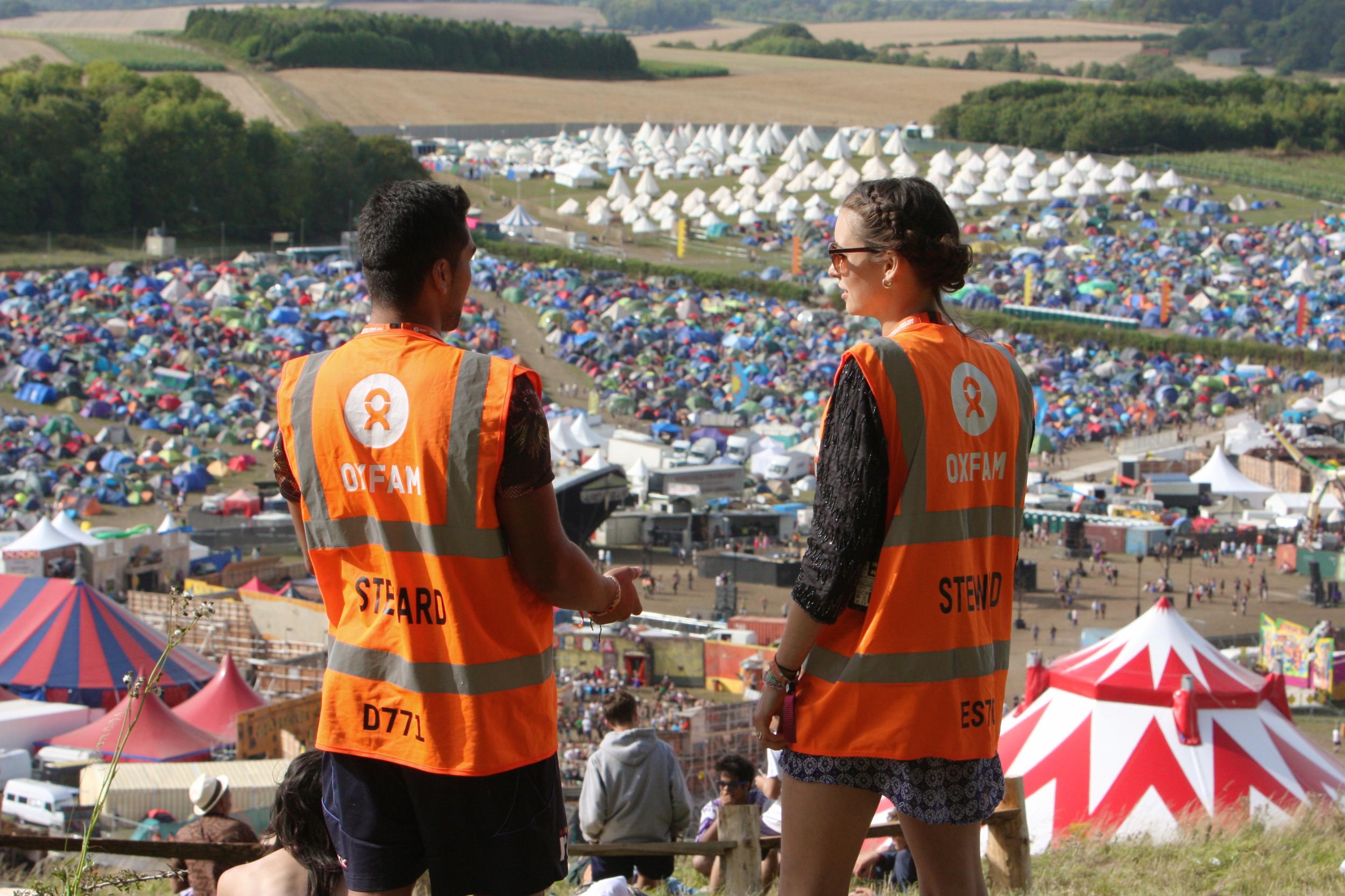 Oxfam stewards at Boomtown Festival, Winchester 2014
