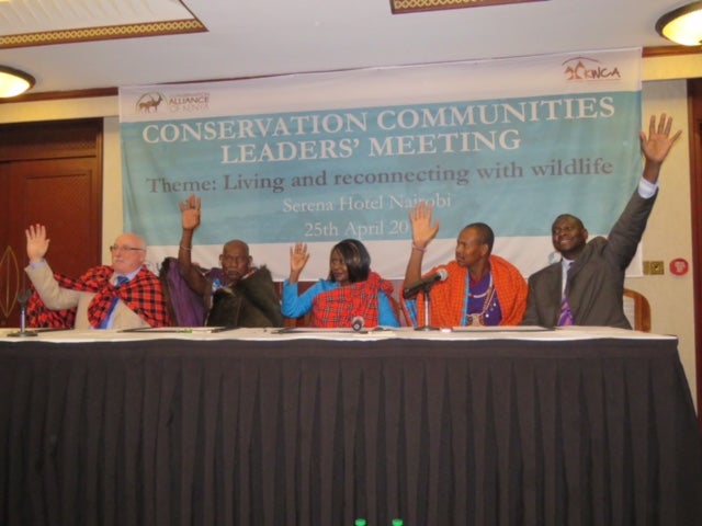 Azzedine Downes, Professor Judi Wakhungu, Jackson Looseyia and other speakers at the Serena Hotel, Nairobi for the event