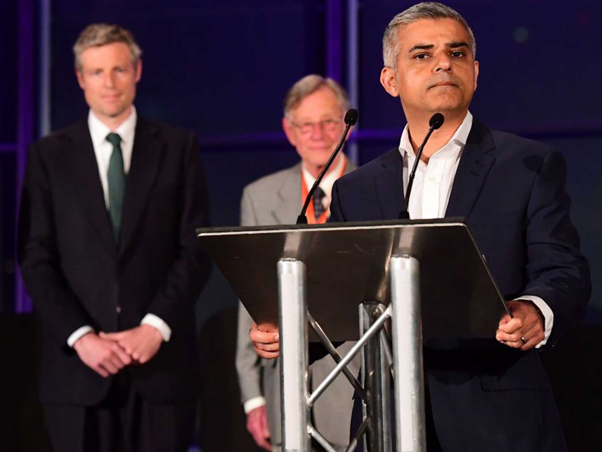 Zac Goldsmith (far left) was criticised for his campaign against Sadiq Khan (right)