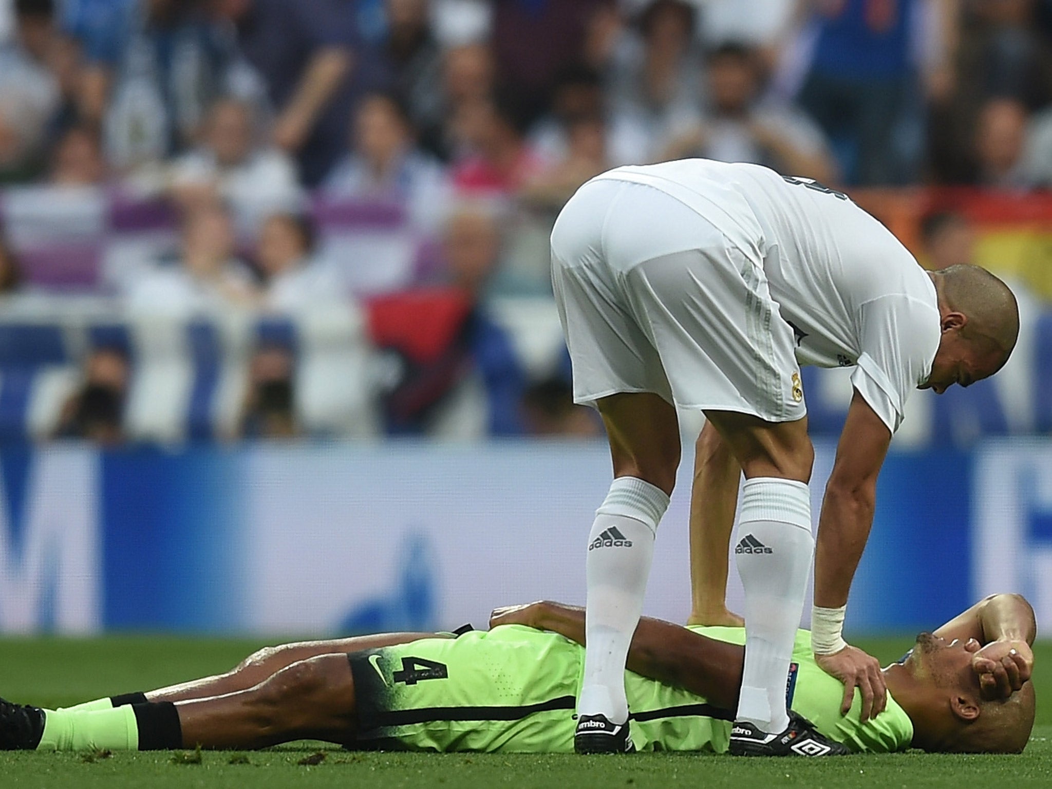 Vincent Kompany flew to Barcelona on Thursday to see a specialist about his latest injury setback