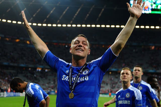 John Terry appeared in a full Chelsea kit after the 2012 Champions League final
