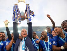 Leicester City champions: Soaked Claudio Ranieri celebrates 'crazy season'