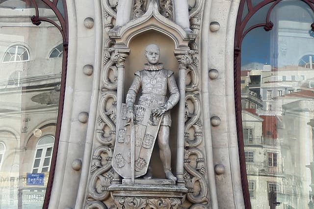 The Dom Sebastiao statue at Rossio station in happier times