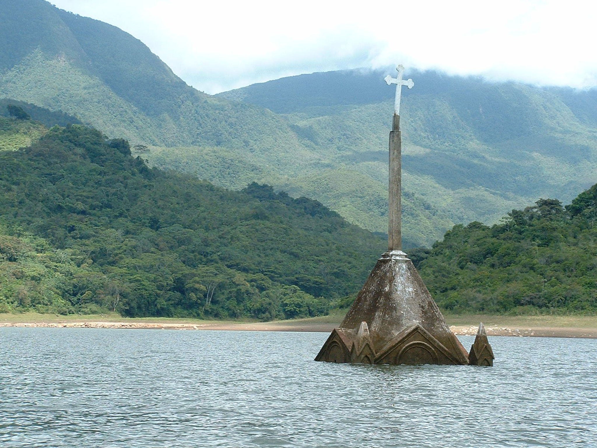 The church spire before the drought