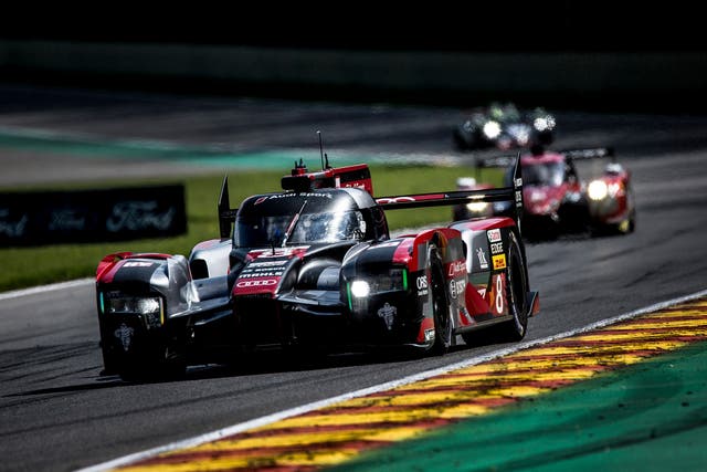 The No 8 Audi of Lucas di Grassi, Loic Duval and Oliver Jarvis won the Spa 6 Hours