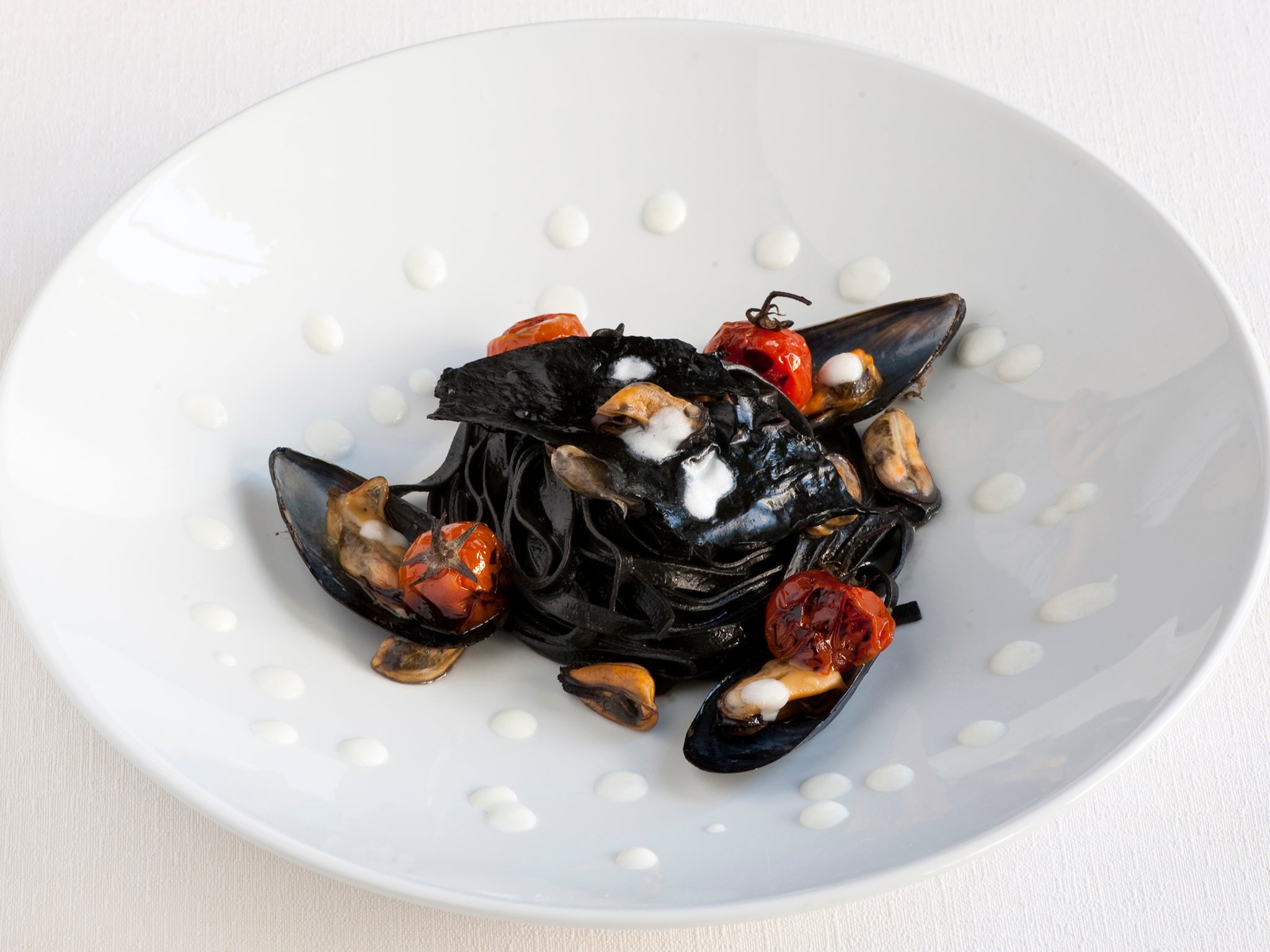 Squid ink pasta is available from Italian delis, or you can make it from scratch