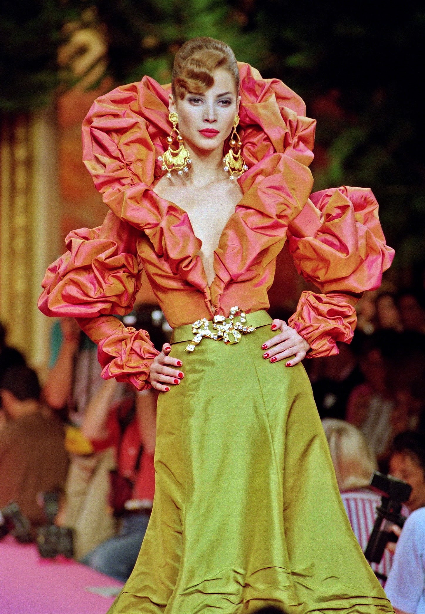 Christy Turlington in a look from Christian Lacroix's autumn-winter 1991 haute couture collection (Getty)