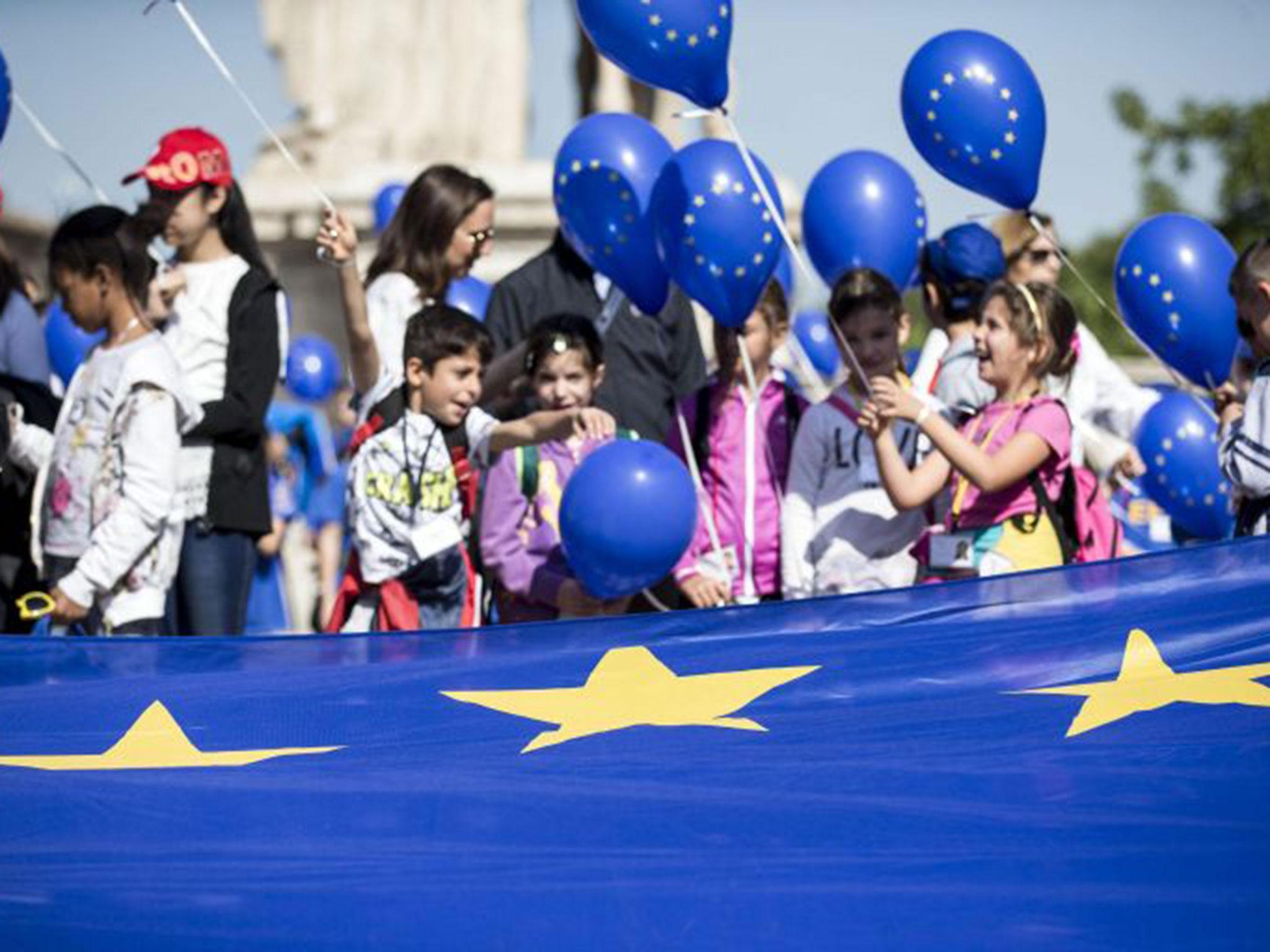Europeans celebrate 'Europe Day', which marks the anniversary of the 'Schuman declaration' of political cooperation