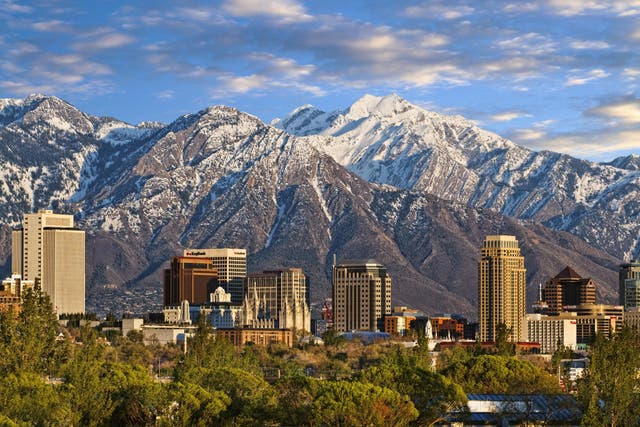Salt Lake City sits in the Rocky Mountains
