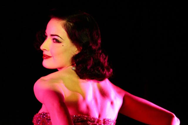 Dita von Teese, in a corset by Mr Pearl