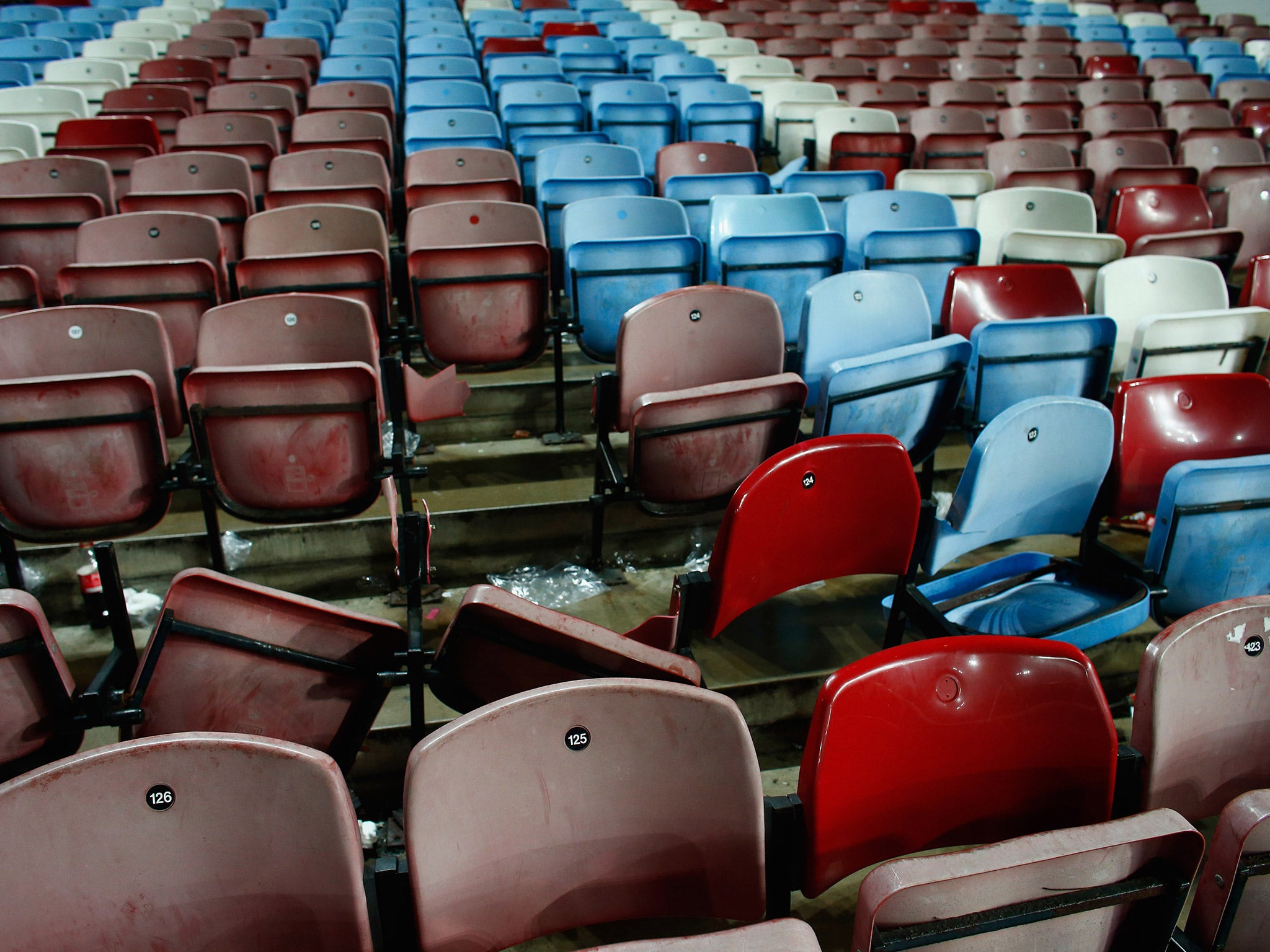 Seats were ripped out of the Upton Park stands