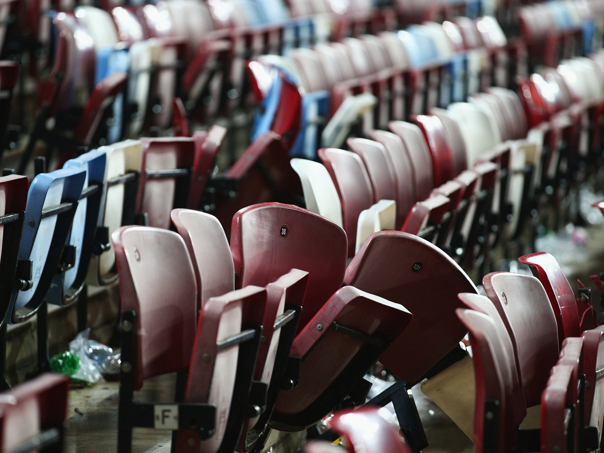 Seats were ripped out of the Upton Park stands