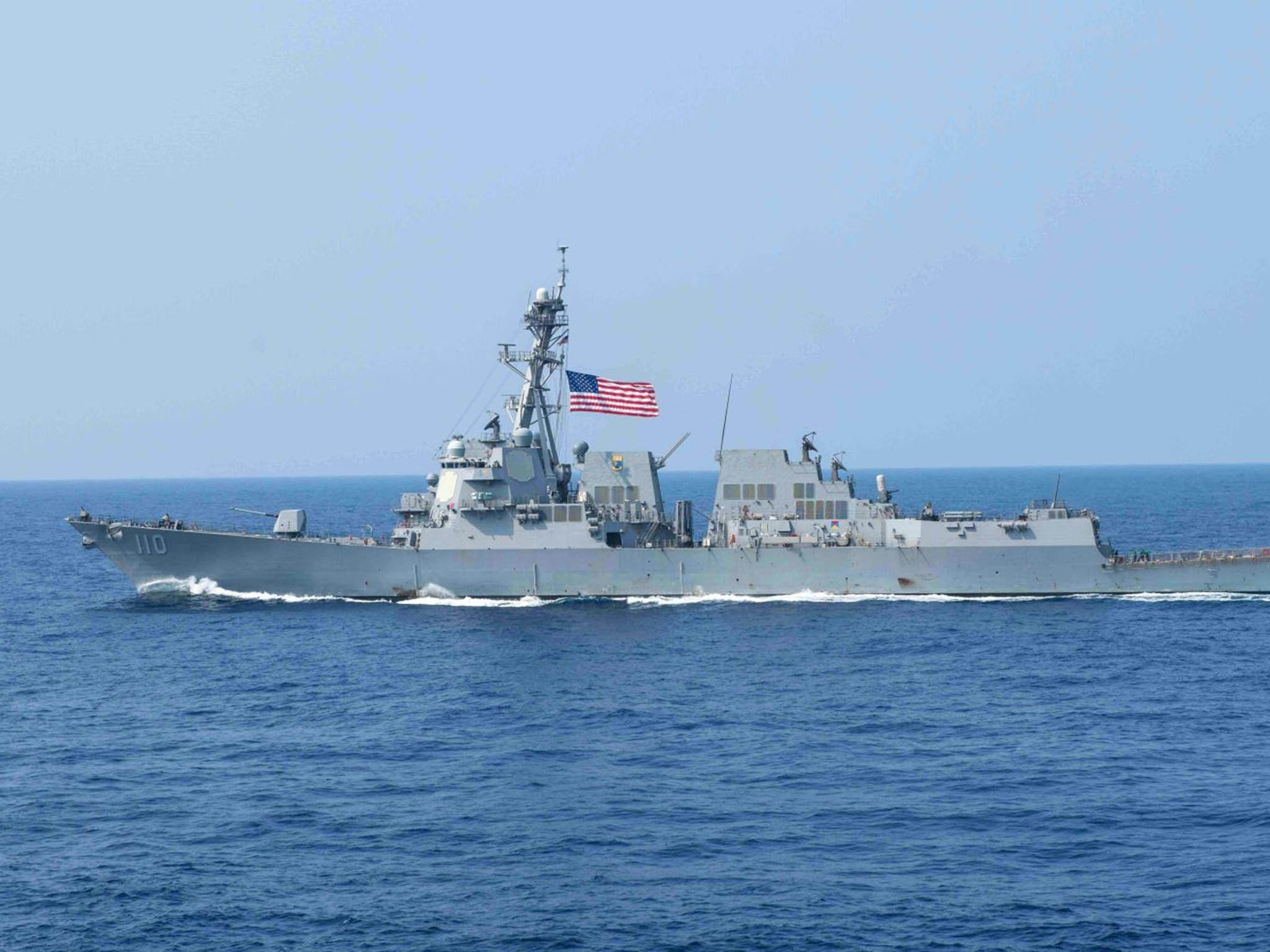 USS William P. Lawrence transits the Philippine Sea before sailing close to the disputed South China Sea reef