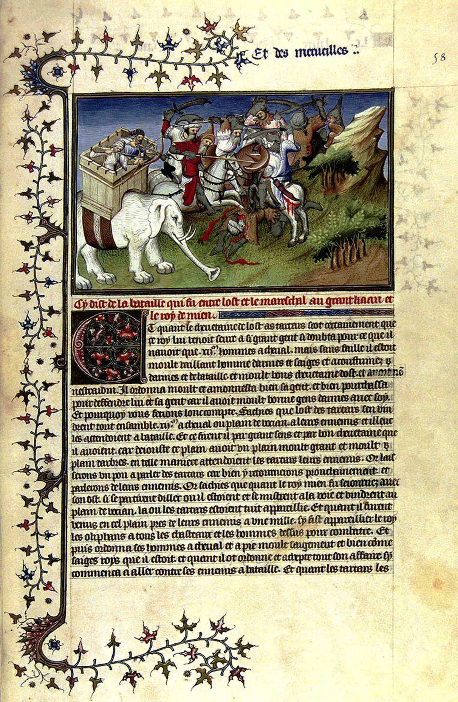 A page from an 'Il Milione' manuscript dating from the 1290s