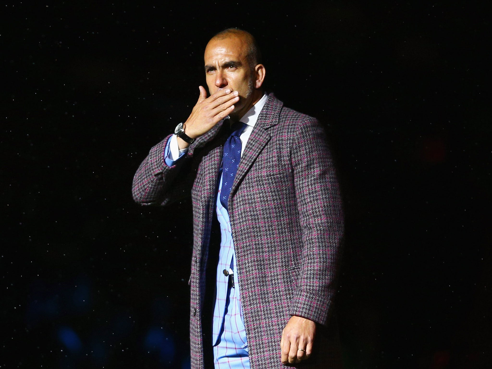 A view of the farewell ceremony at the Boleyn Ground as former player Paolo Di Canio praises the fans