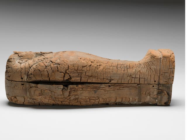 This coffin, found by archaeologists in 1907, has been found to contain a mummified human foetus