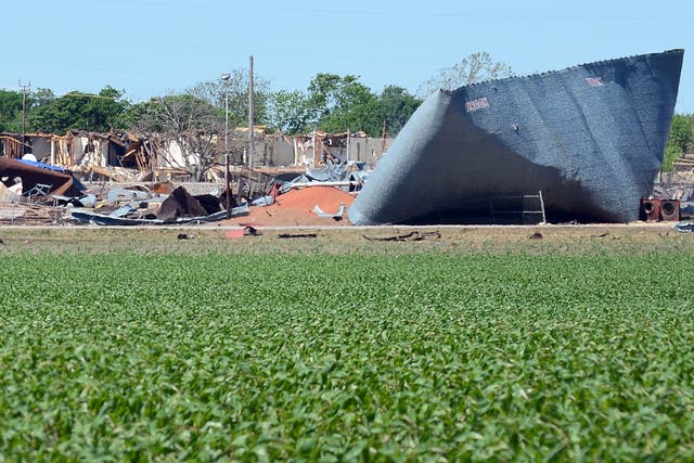 All that was left of the fertiliser plant in the aftermath of the 17 April 2013 explosion <em>AP</em>