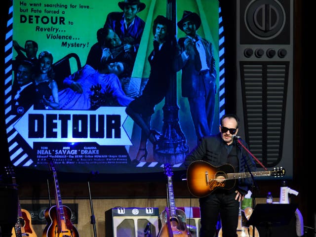 Elvis Costello in concert at the Palladium, London