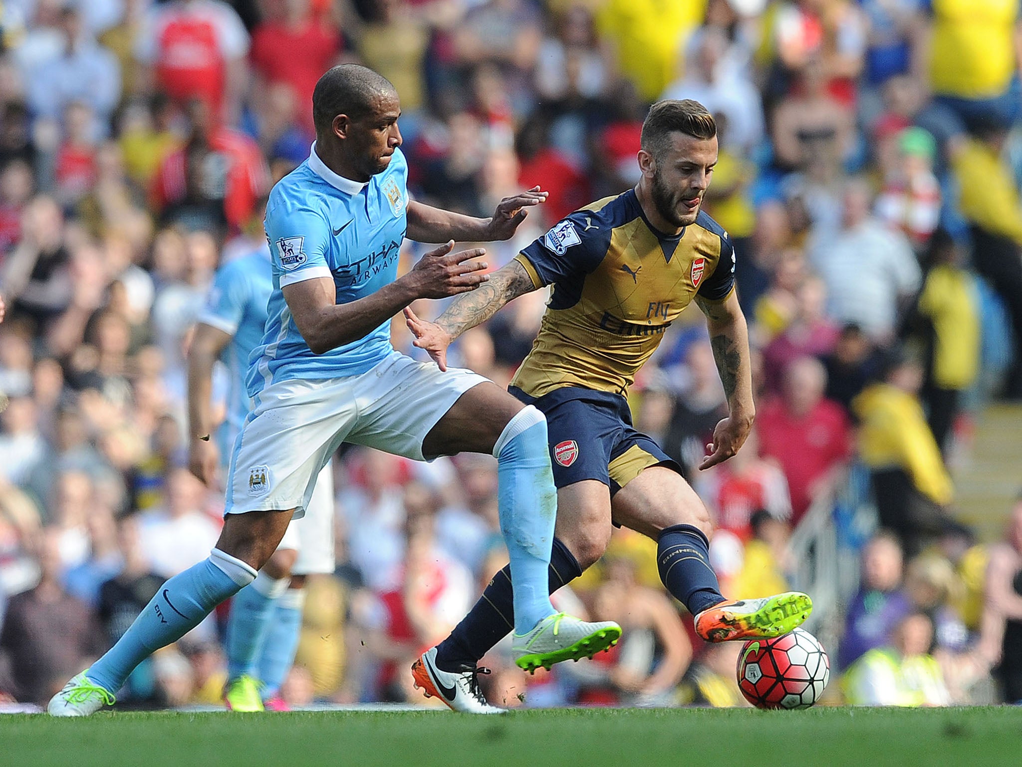 Manchester City and Arsenal drew 2-2 at the match in the Eithad Stadium on Sunday