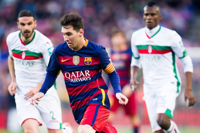 Lionel Messi in action against Granada earlier this season