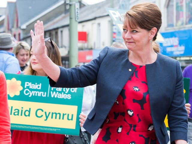 Residents of the town of Treorchy congratulate Leanne Wood after she seized the Rhondda seat from Labour in the Welsh Assembly