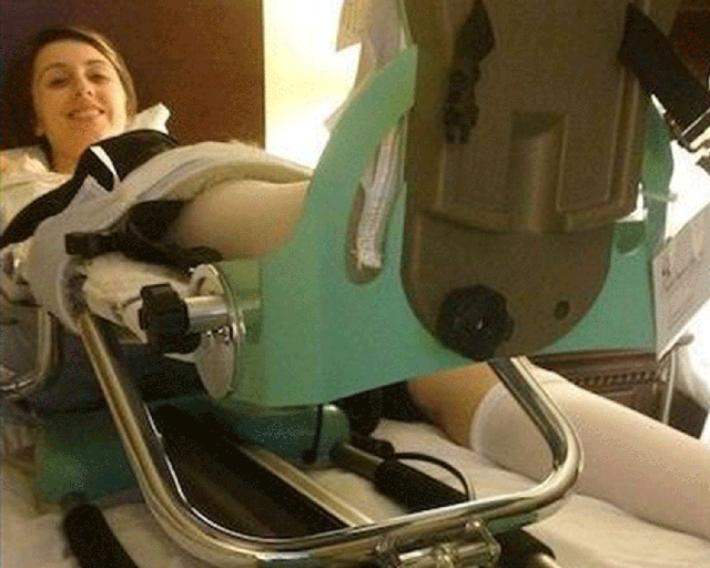 Ms Rose spent time in a wheelchair, on crutches and in a machine for her legs six hours a day