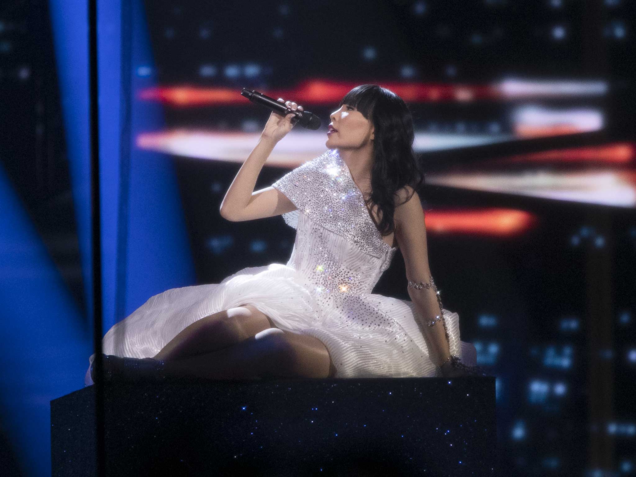 Dami Im performs for Australia in the second Eurovision semi final in Stockholm
