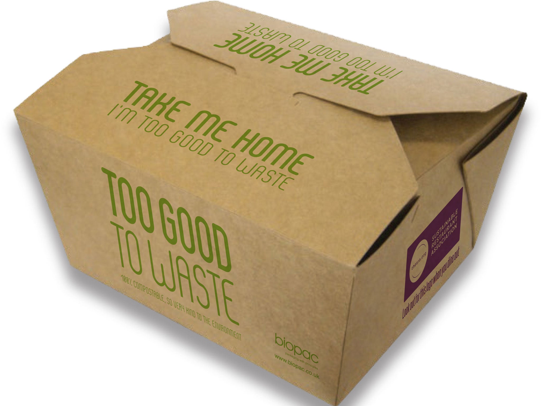 A box used as part of the SRA's Too Good to Waste campaign