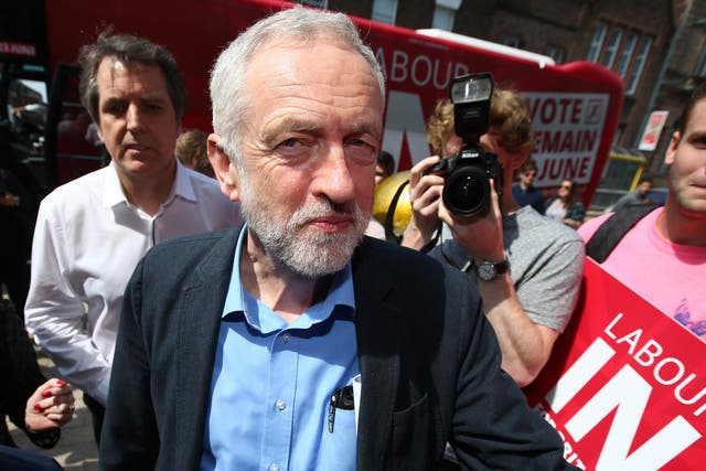 Corbyn was upbeat as he arrived at a student voter rally in Liverpool yesterday