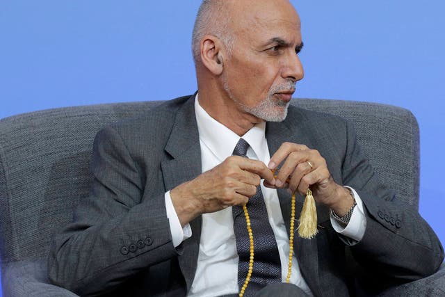 President Ghani's talk was interrupted three times