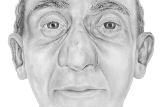 Artist's impression of the unknown man found dead on Saddleworth moor.