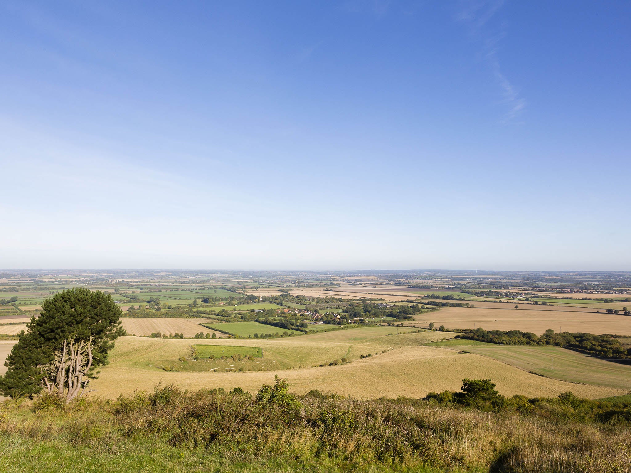 The view from Ivinghoe Beacon overlooking the Chiltern Hill