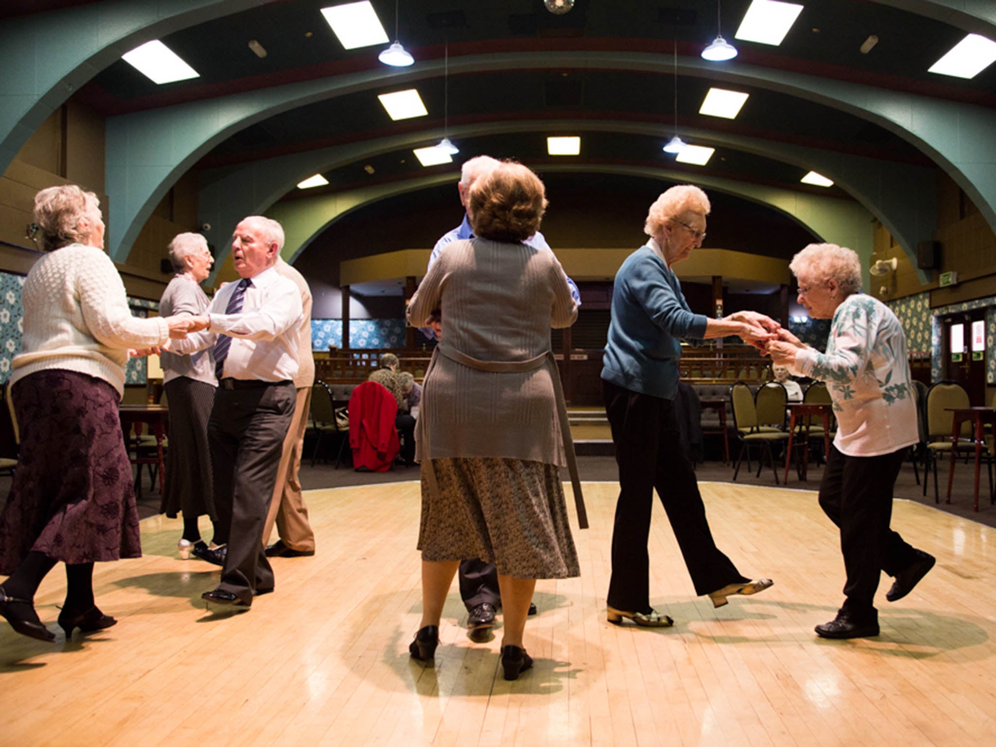 The twice-weekly tea dancers are a regular social highlight for older members of the community