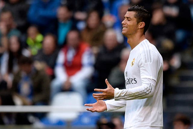 Cristiano Ronaldo shows his frustration