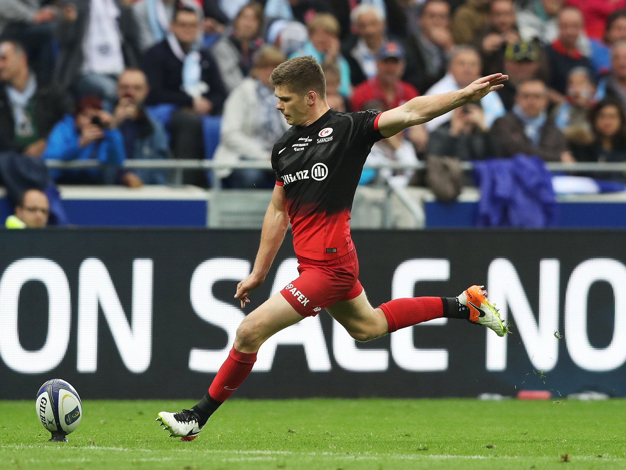 Owen Farrell kicked seven penalties from seven attempts as Saracens took the title