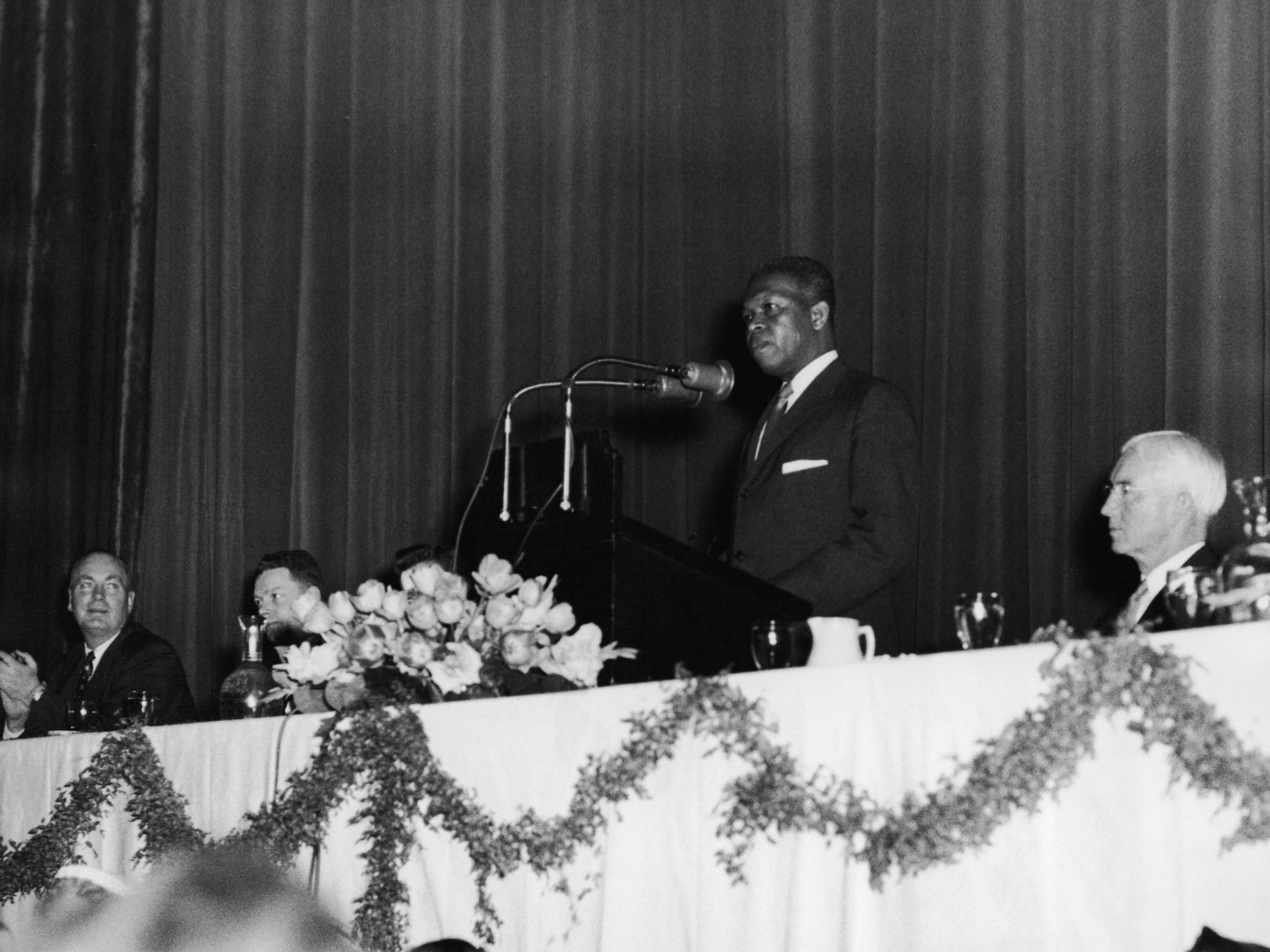 Nelson Mandela gives a speech in the early 1960s (2003 Getty Images)