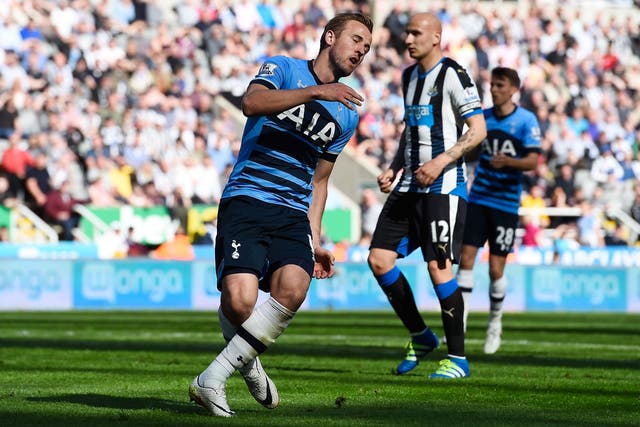 Harry Kane pictured in Tottenham's 5-1 defeat to Newcastle