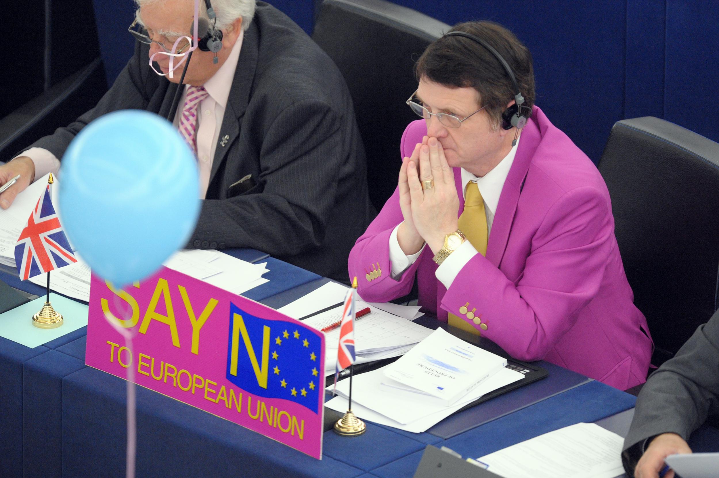 Gerard Batten in the European Parliament, where he represents London (FREDERICK FLORIN/AFP/Getty Images)