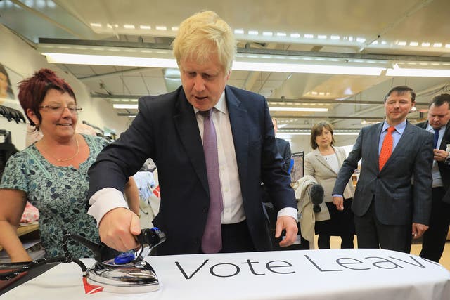 Boris Johnson visits David Nieper Ltd, a manufacturer of luxury women's clothing and nightwear