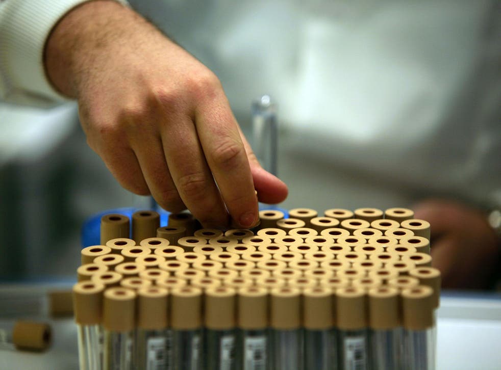 Blood samples from volunteers being processed at UK Biobank, a huge blood-based research project