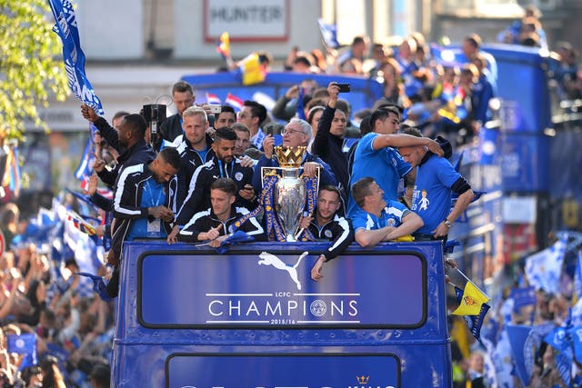 Leicester City parade their Premier League spoils last month