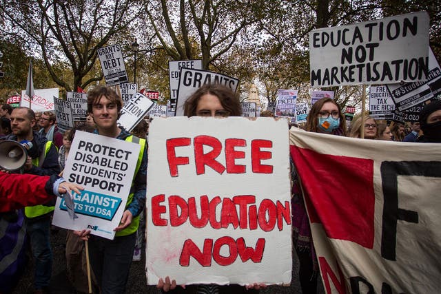 Students have staged several protest marches against the rising cost of university fees in recent years