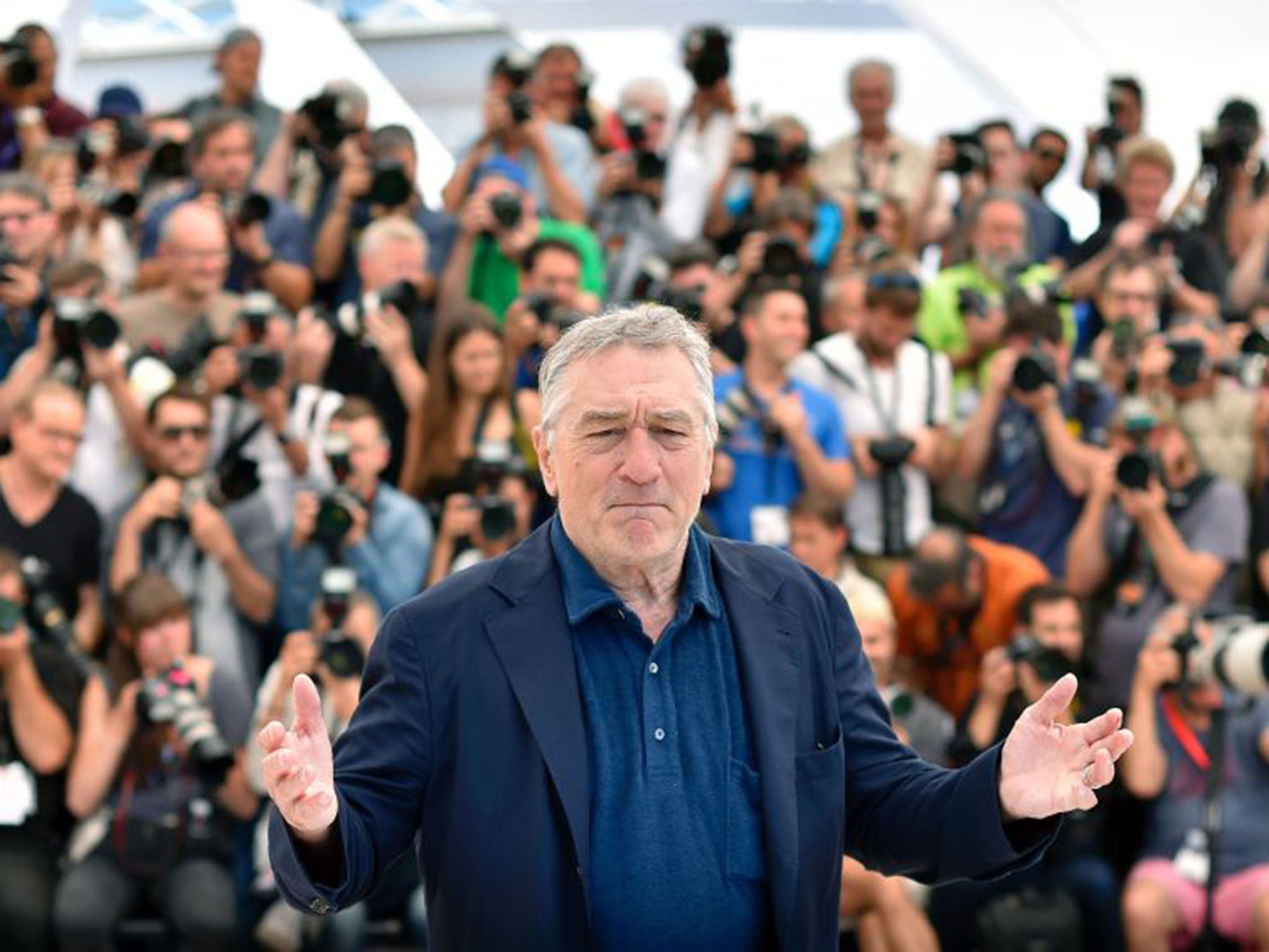 Actor Robert De Niro gives a sneak peak of his performance in the film ‘Hands of Stone’ at Cannes Film Festival yesterday
