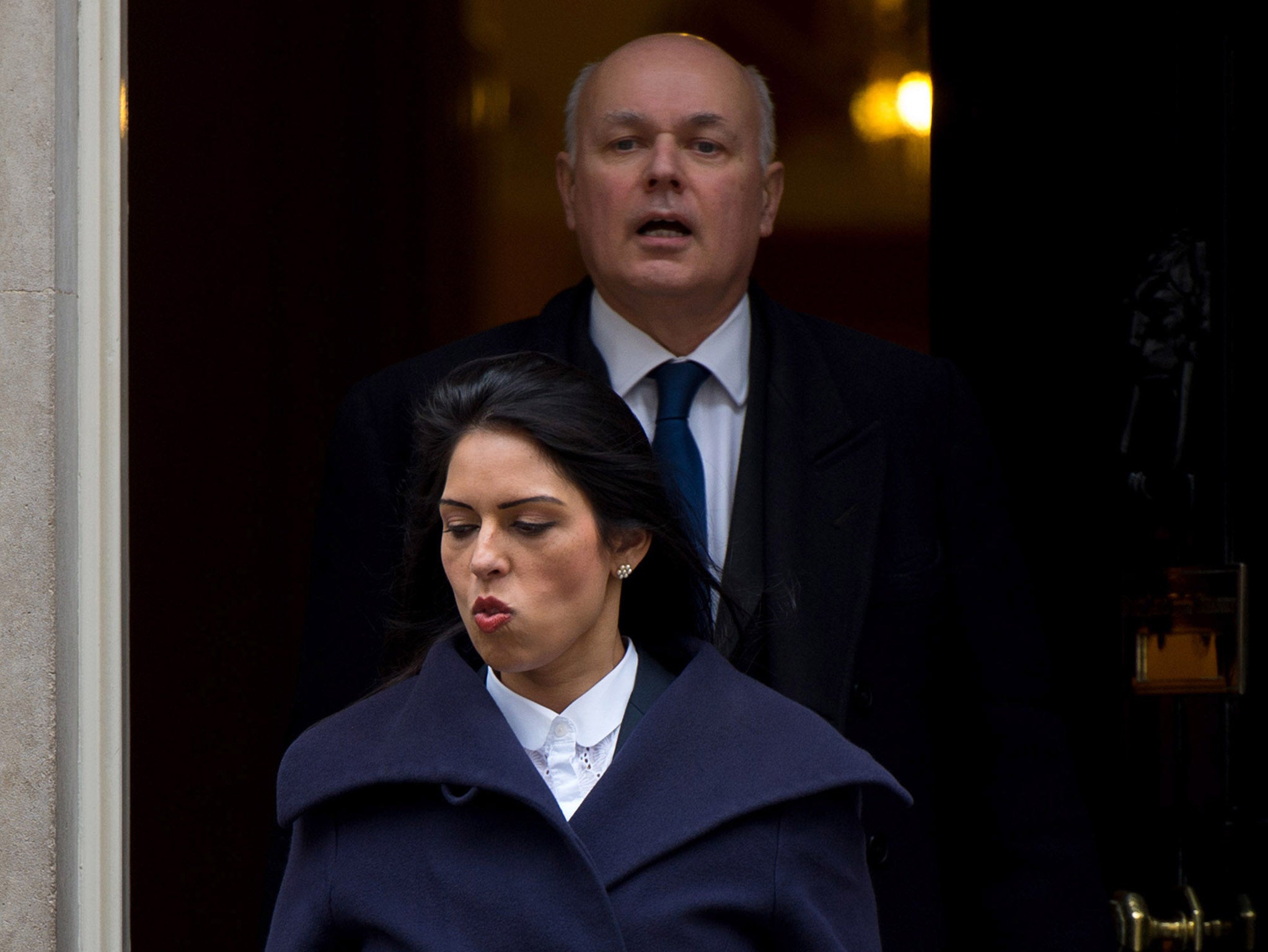 Priti Patel and Iain Duncan Smith, the former Work and Pensions Secretary