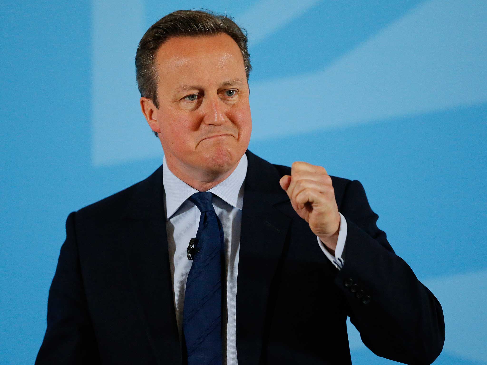 David Cameron addresses members of a World Economic Forum event focusing on Britain's EU referendum in London