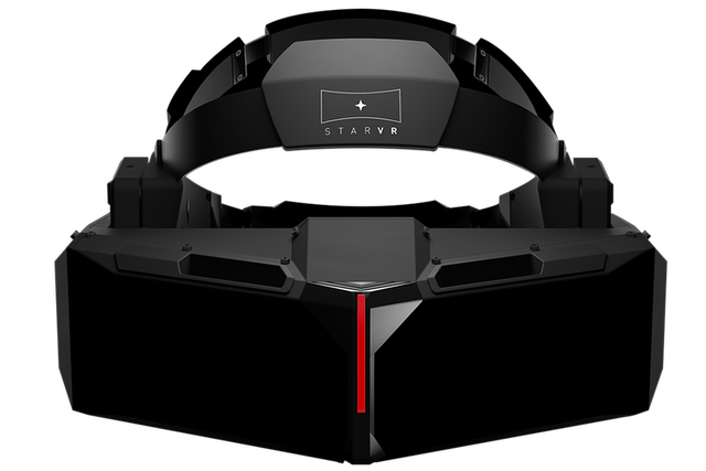 The StarVR's wide front accommodates the huge 5K screens