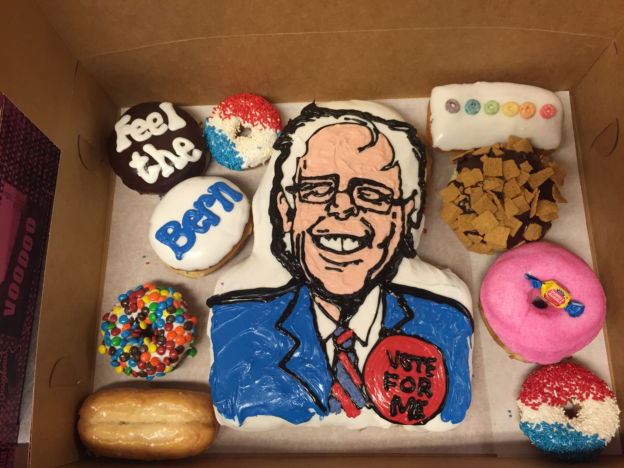 Bernie Sanders-based sugary snacks, made by Portland's Voodoo Doughnut