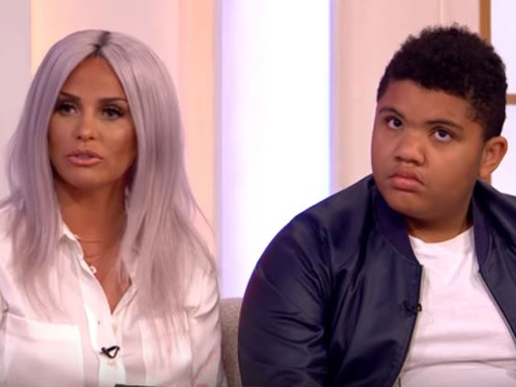 Katie Price brought Harvey on to the programme as part of a discussion about internet trolls
